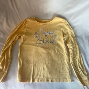 GYMBOREE Girl’s Long Sleeve Tee Yellow Size 12 Smart and & Stylish with flowers